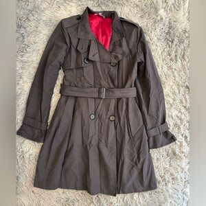 GAP Classic Grey Trench Coat with Pink Lining